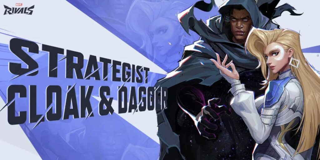 Cloak and Dagger from Marvel Rivals are featured in a dynamic pose