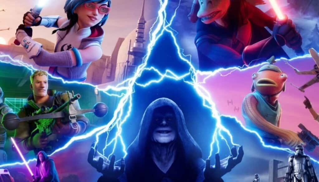 Fortnite Chapter 6 Season 4 promotional art featuring Star Wars crossover characters, highlighting the game's evolving content and competitive relevance.