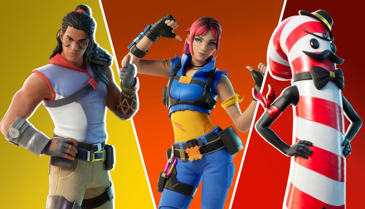 A mixed collage with Fortnite characters