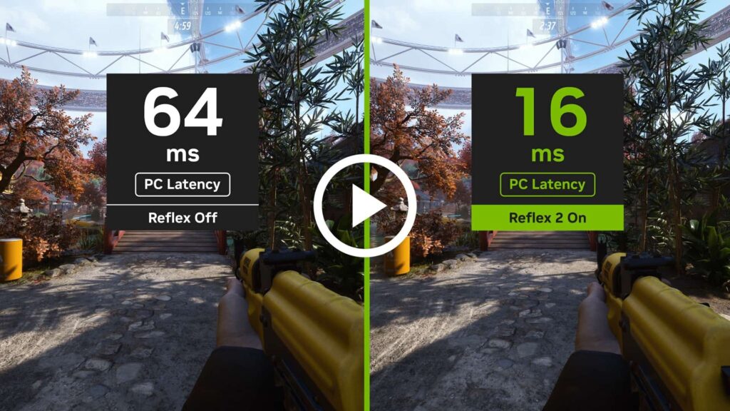 Comparison of reduced input delay with Reflex enabled during gameplay in Call of Duty: Black Ops 7