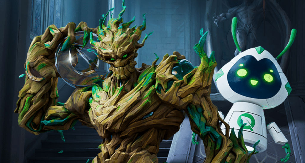 FlyQuest Rivals keyart including Groot and mascot