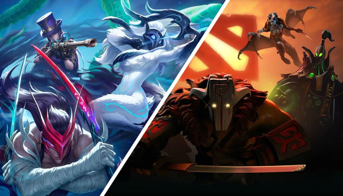 League of Legends and Dota 2 official cover arts