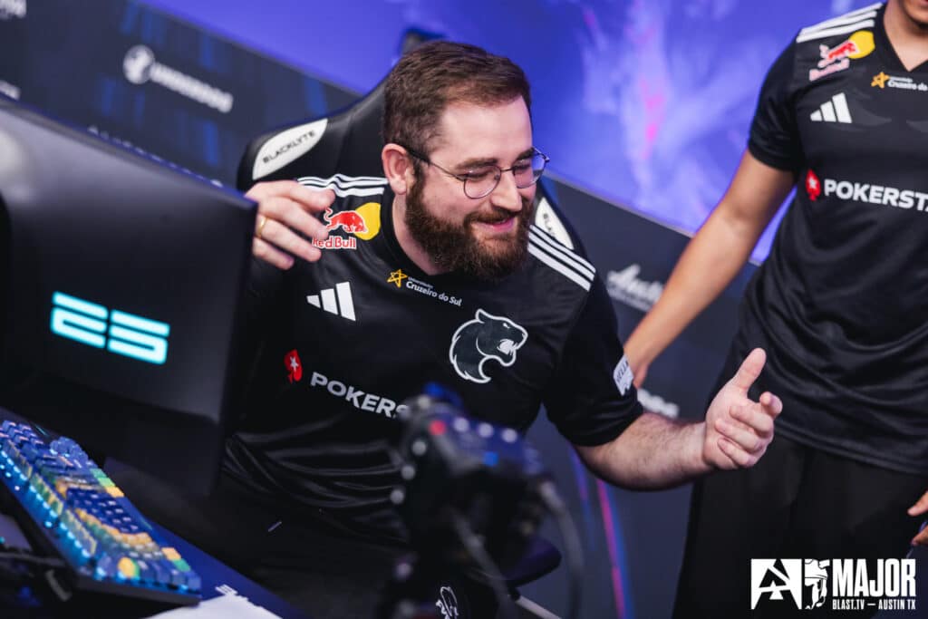 Image of FURIA players celebrating at BLAST.tv Austin Major