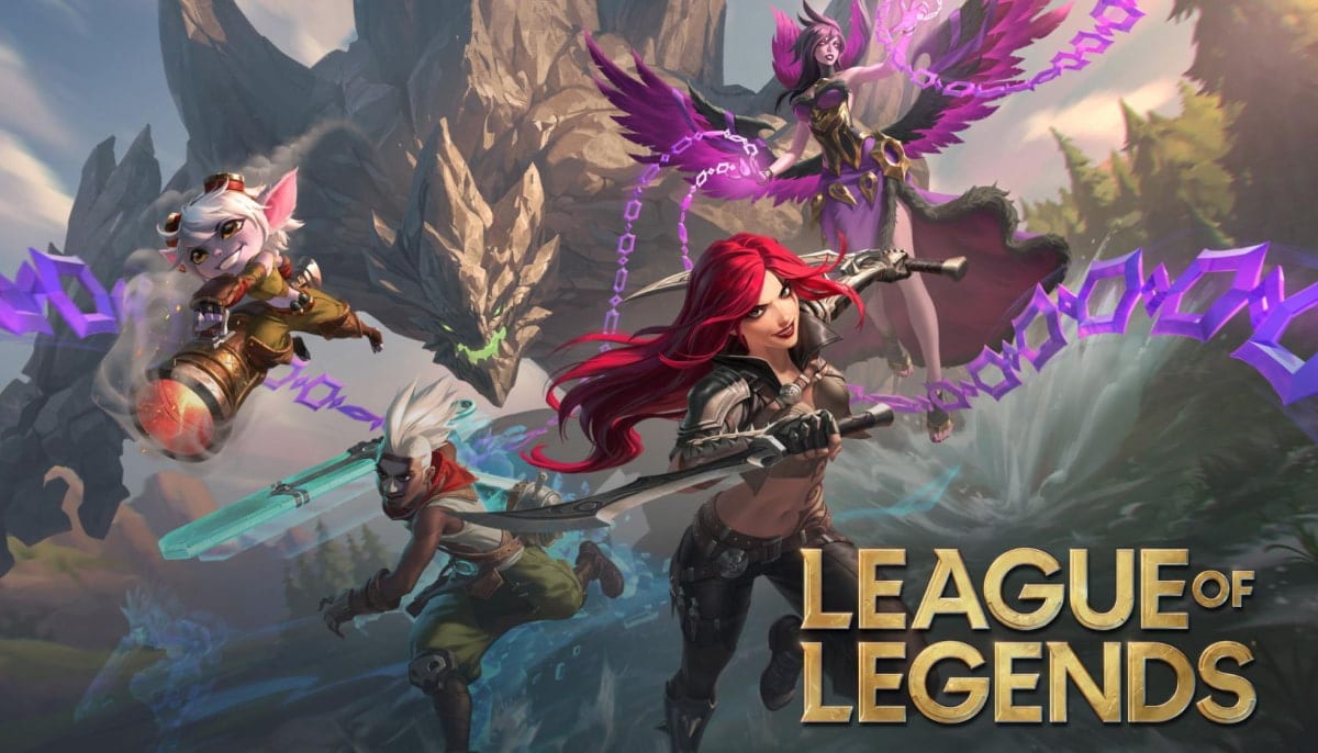 The image shows four champions (characters) from the popular multiplayer online game League of Legends