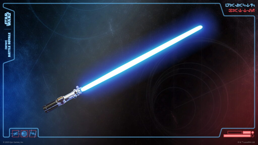 Blue lightsaber from the Star Wars crossover event in Fortnite.