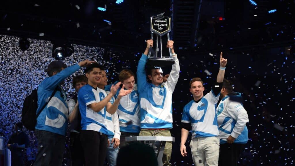 Image of Cloud9 Counter-Strike roster lifting ELEAGUE Boston Major trophy