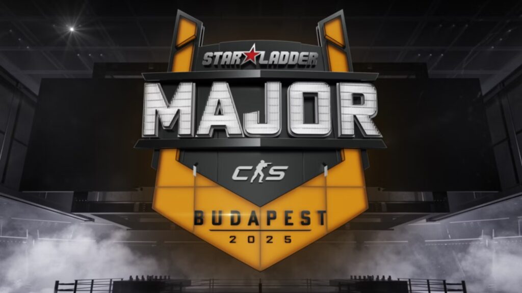 Image of StarLadder Budapest Major logo on a dark grey and black background