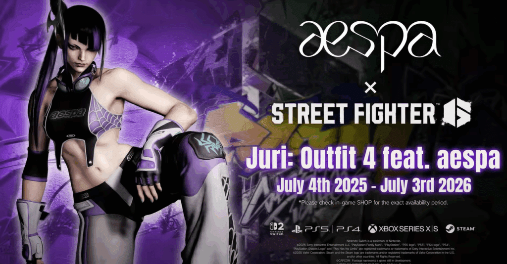 Street Fighter 6 x aespa collaboration Juri skin