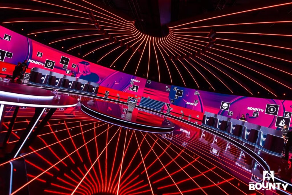 Image of BLAST Bounty stage illuminated with red lighting