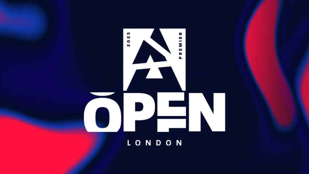 Image of BLAST Open London logo on a red and blue background