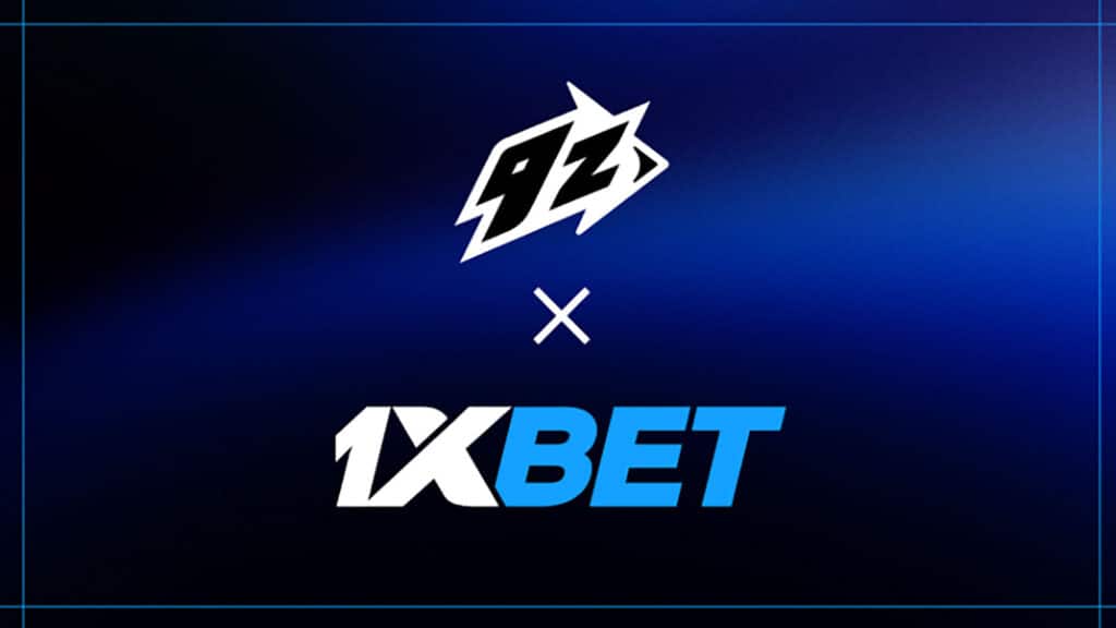 Image of 9z Team and 1xBet logos on a dark blue background