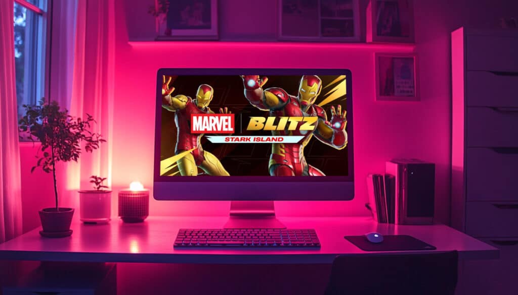 Fortnite promotional poster featuring Iron Man for Marvel Blitz: Stark Island update