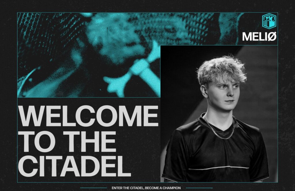 Citadel gaming signing Adam "Meliø" Jensen to marvel Rivals roster announcement graphic