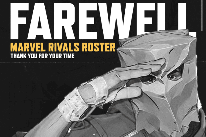 Ex Oblivione Marvel Rivals team disbandment announcement graphic featuring Spider-Man