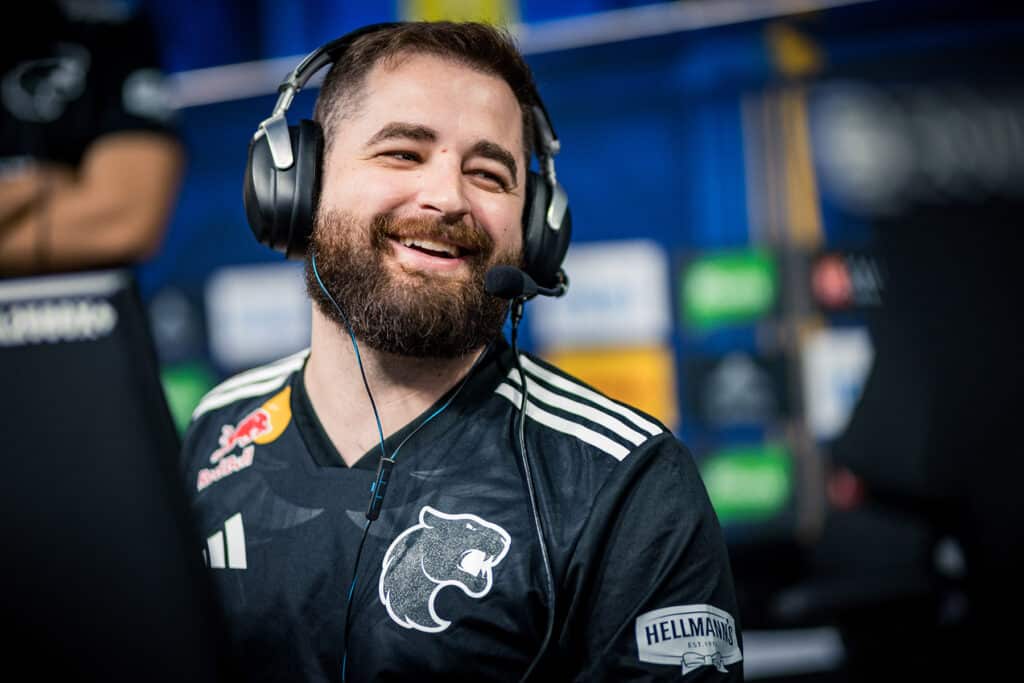 Image of FURIA Counter-Strike player FalleN smiling while competing at IEM Cologne 2025