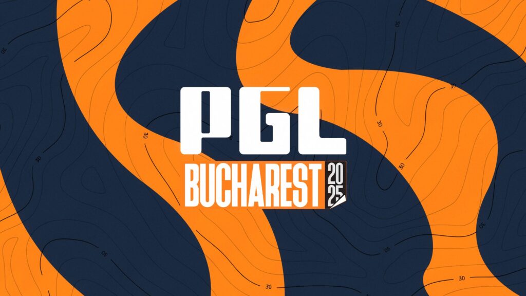 Image of PGL Bucharest 2025 logo on a black and orange background