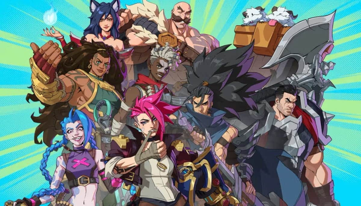 A vibrant illustration of 
2XKO characters
