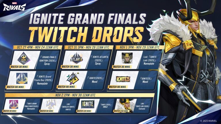 Marvel Rivals Ignite Grand Finals Twitch drops revealed