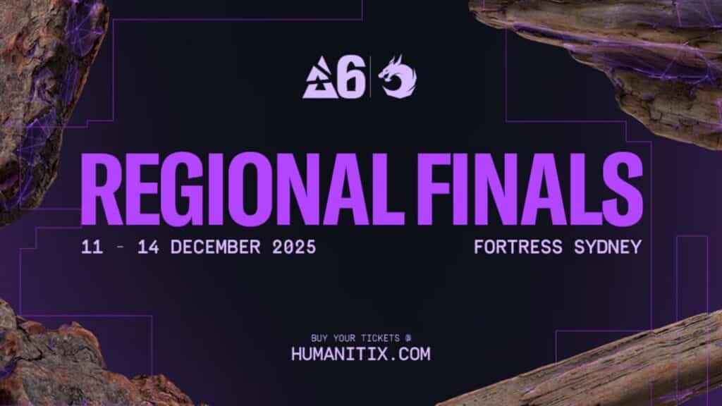 Image of BLAST R6 logo above purple text on a dark background
