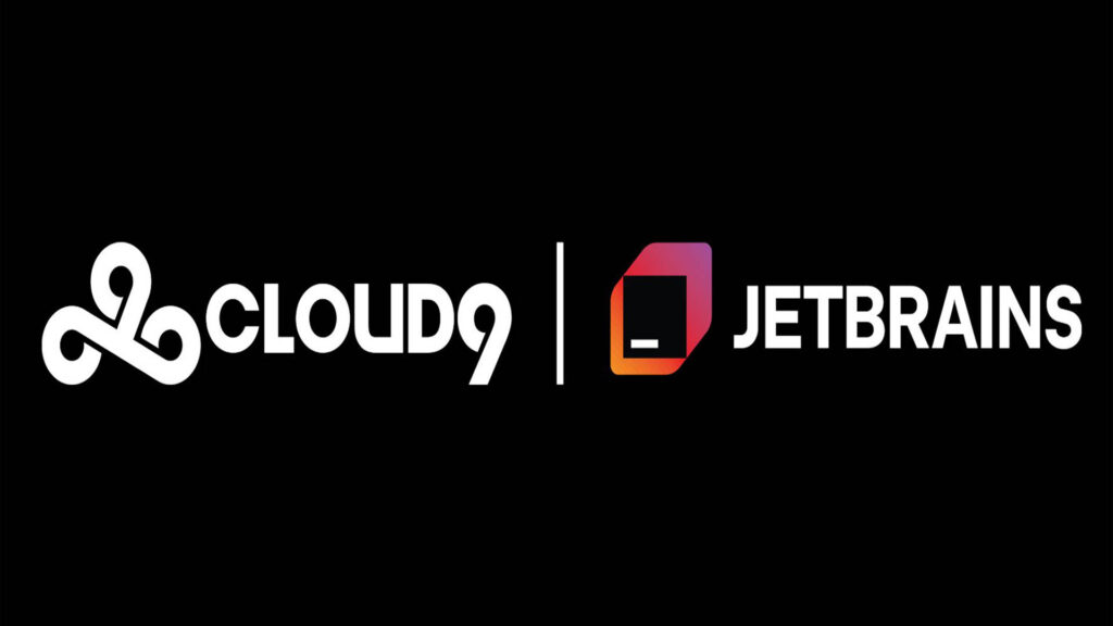 Image of Cloud9 and JetBrains logos on a black background