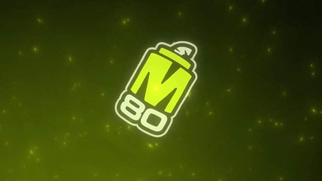 Image of M80 logo on a pale green and black background