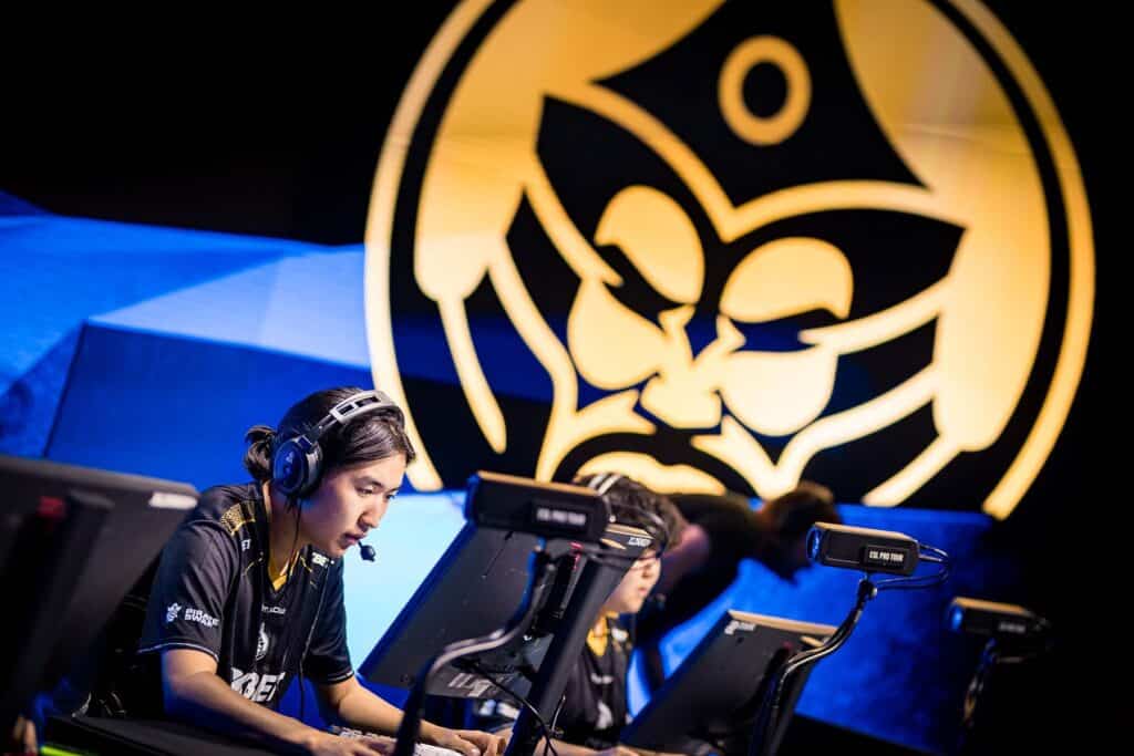 Image of The MongolZ Counter-Strike team competing at esports event