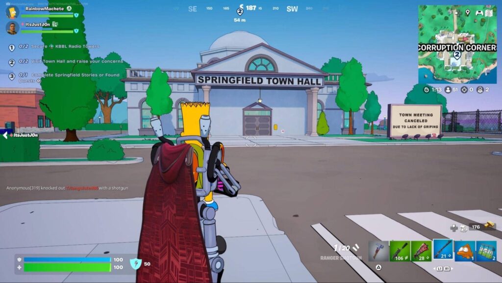 Springfield Town Hall in Fortnite x Simpsons