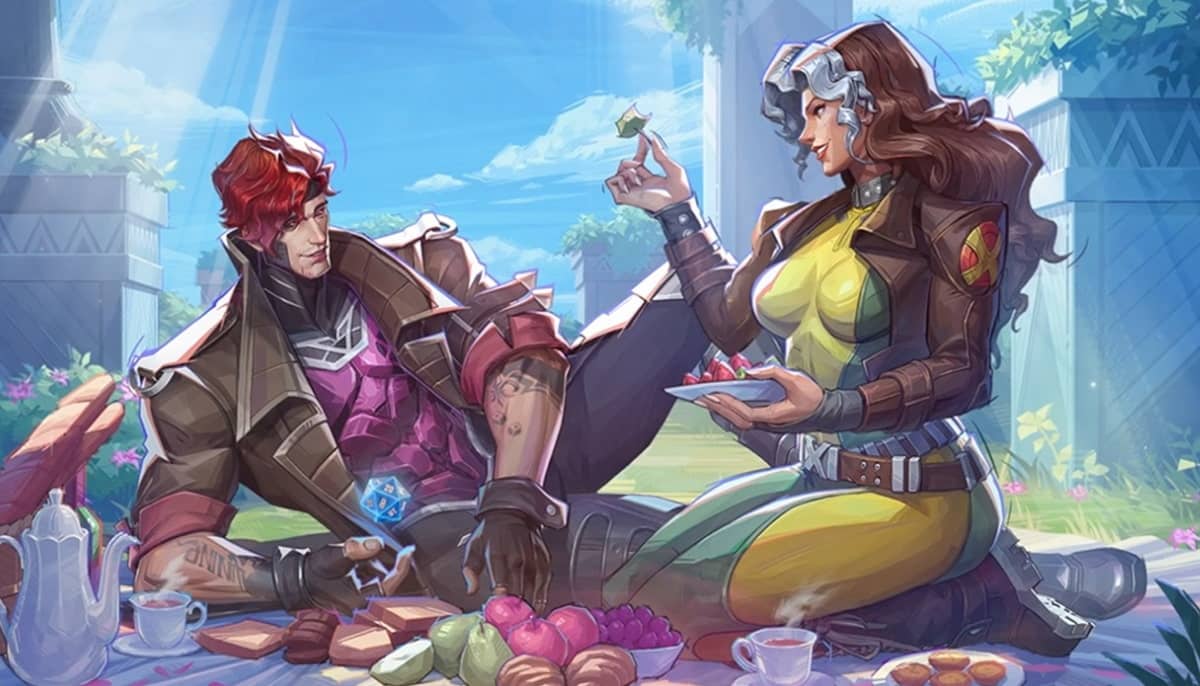 Gambit and Rogue enjoys a picnic under sunlight