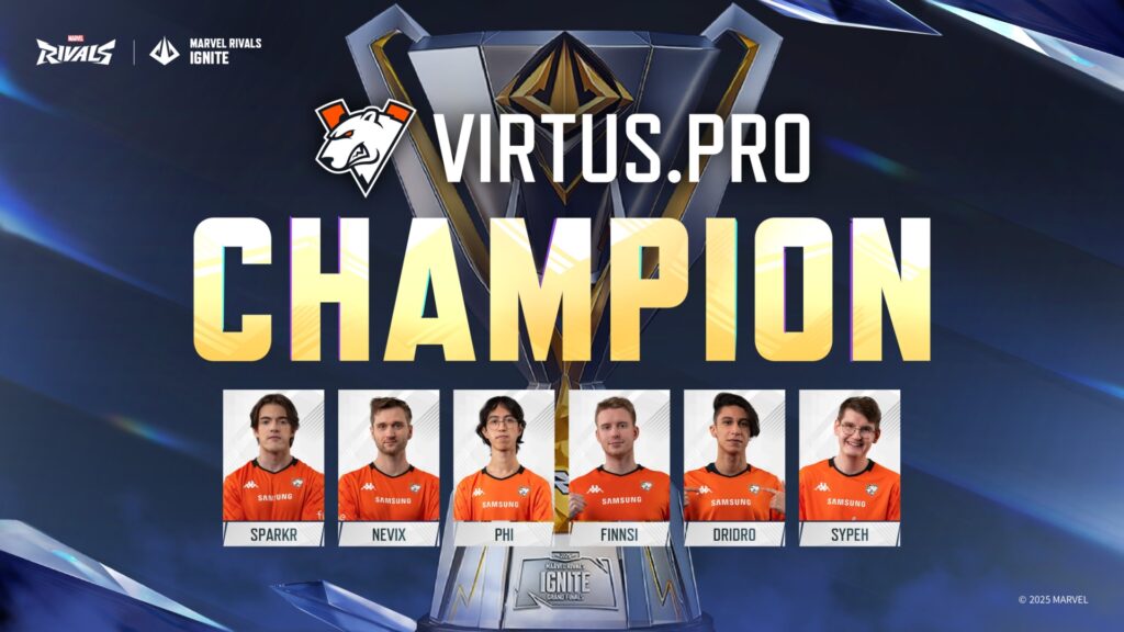 Marvel Rivals Ignite Grand Finals Virtus.pro champion roster 2025
