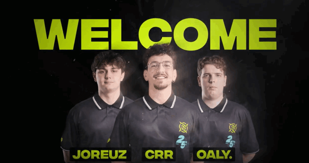 Ninjas in Pyjamas RLCS 2026 roster including crr, Joreux and oaly.