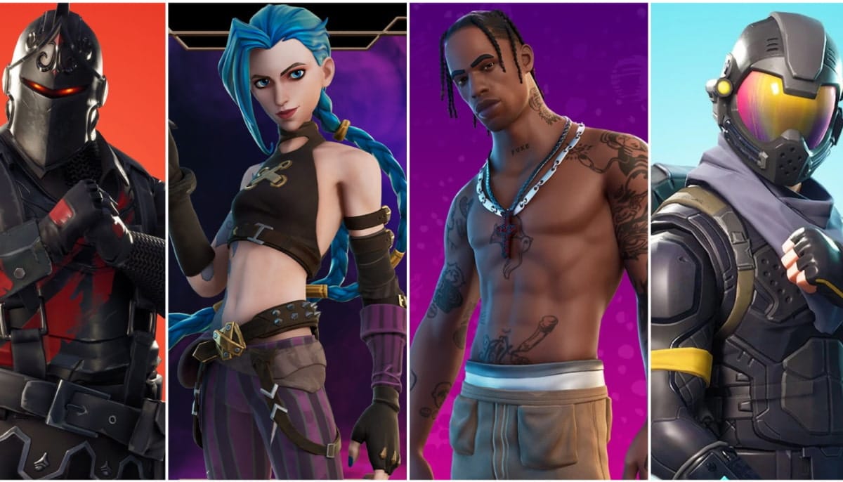 A vibrant image of four Fortnite characters