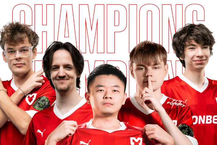 MOUZ Dota 2 champion squad for PGL Wallachia Season 6 announcement graphic