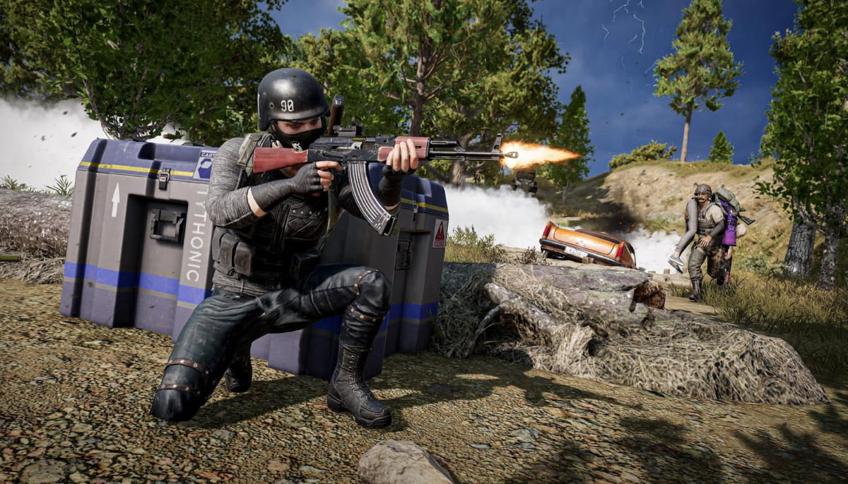 PUBG game scene featuring soldier holding a weapon