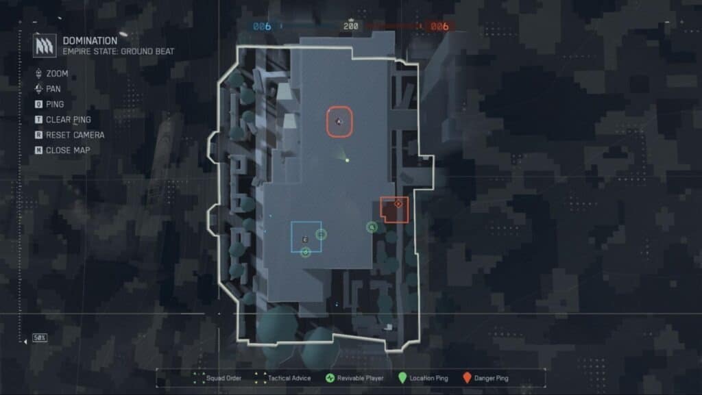 Domination is kleinschalig met in totaal drie vlaggen