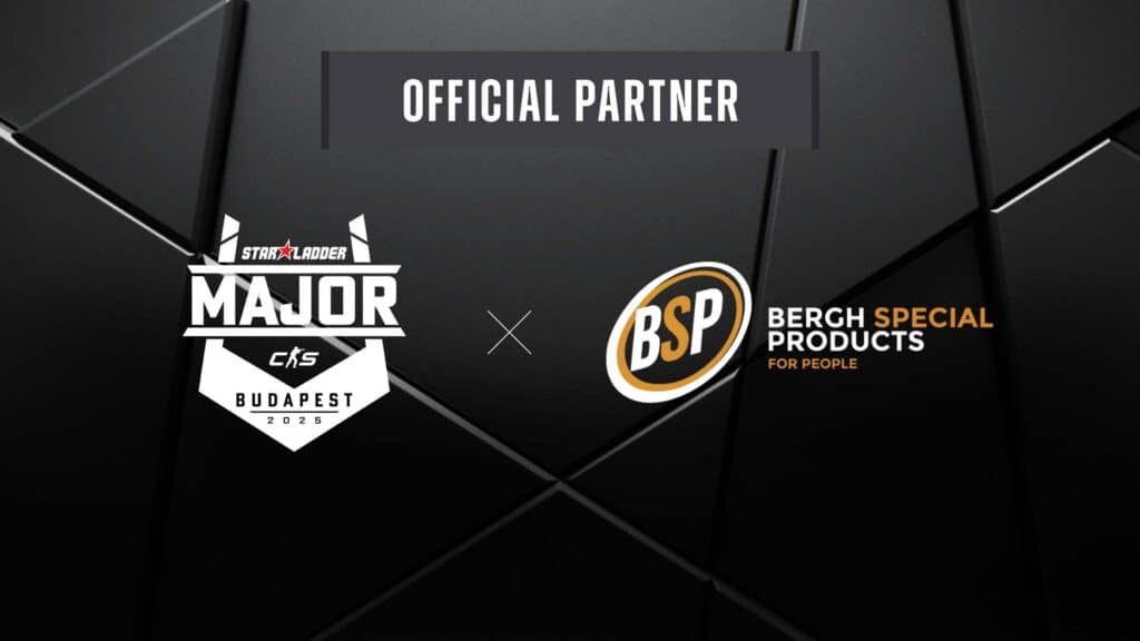 Image of StarLadder Budapest Major 2025 and Bergh Special Products logo on a black background