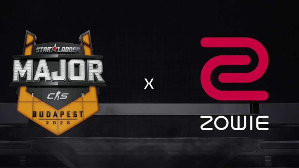 Image of StarLadder Budapest Major and ZOWIE logos on a black background