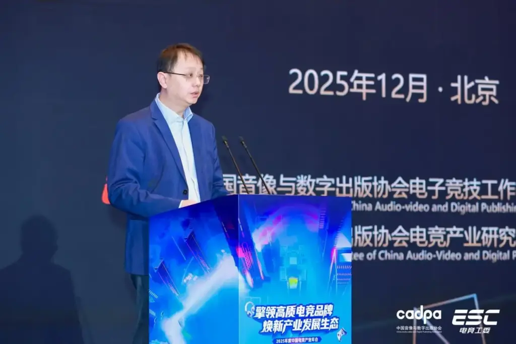 photograph of businessman addressing audience