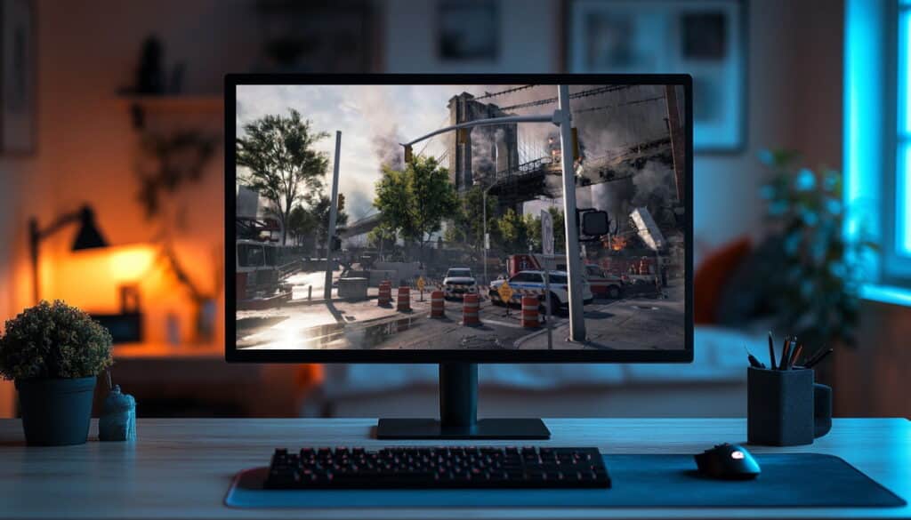 A damaged bridge and blocked streets show the altered Empire State battlefield in Battlefield 6