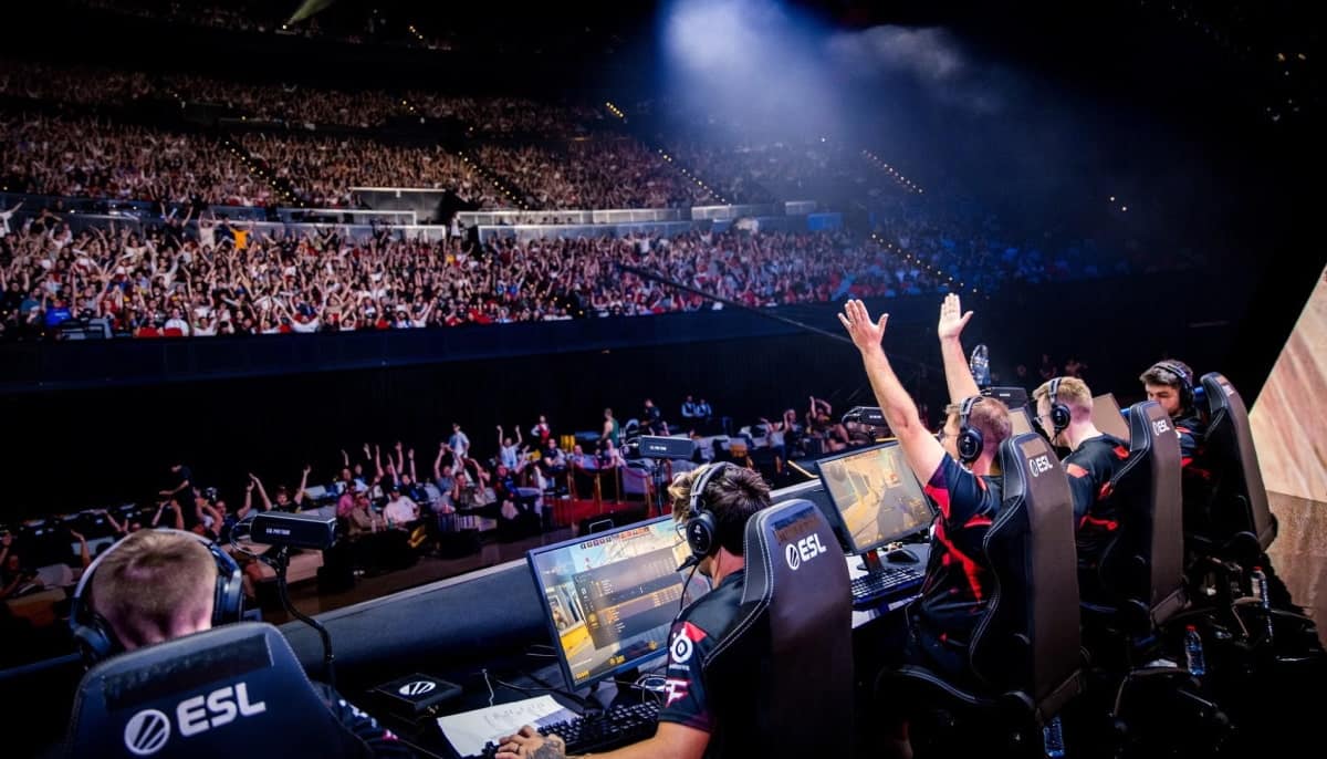 The image captures the grand finale of the Intel Extreme Masters (IEM) Sydney 2023 Counter-Strike 2 (CS2) esports tournament