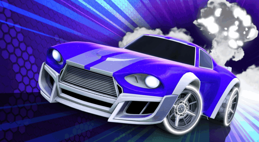 Rocket League RLCS Kick-Off Twitch Drops skin featuring purple Nemesis car body