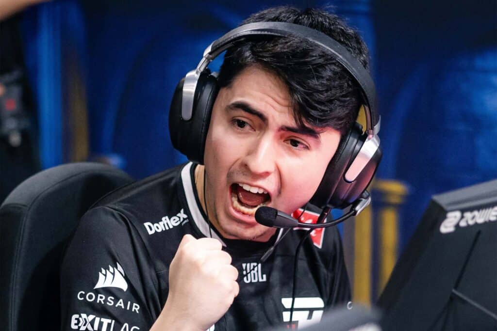 Image of PaiN Gaming Counter-Strike player Dav1deus cheering while competing at Counter-Strike tournament