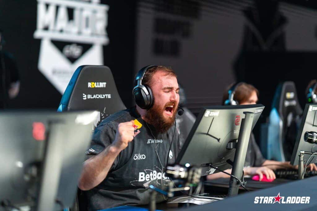 Image of Team Spirit Counter-Strike player cheering while competing at StarLadder Budapest Major 2025
