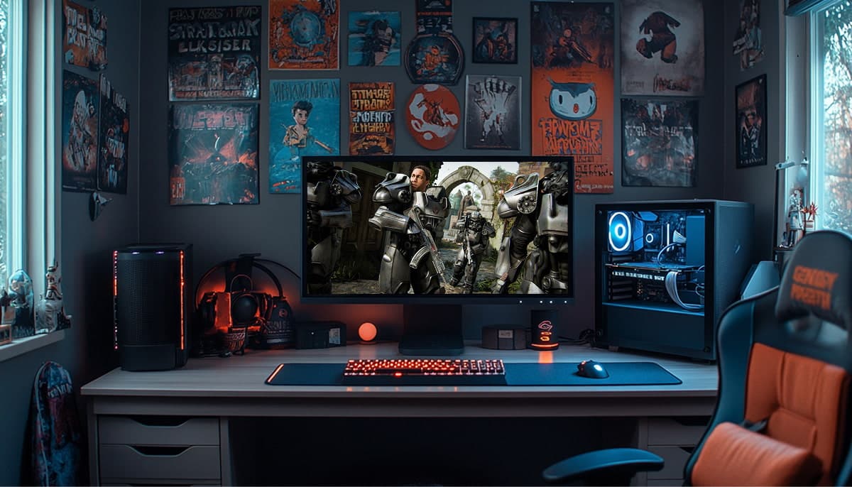 PC monitor displays Maximus from Call of Duty