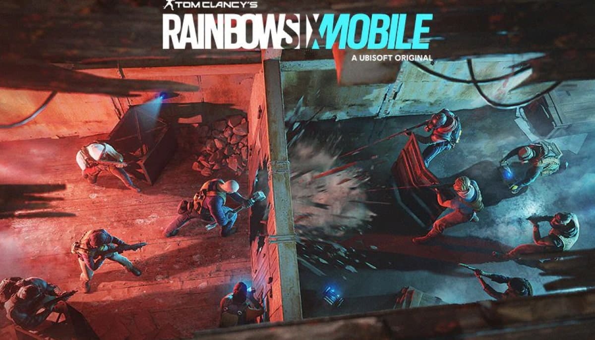 The image is promotional material for the game Tom Clancy's Rainbow Six Mobile
