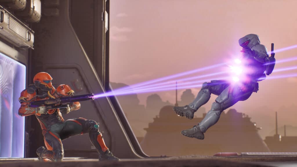 Splitgate: Arena Reloaded in-game player being eliminated
