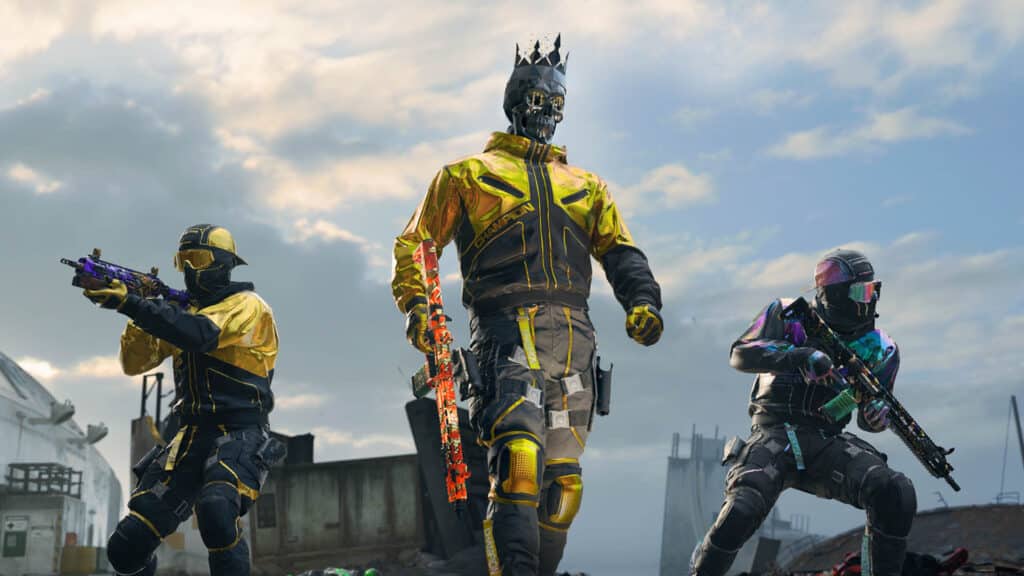 Image of Call of Duty Black Ops 7 players wearing a range of Ranked Play skins
