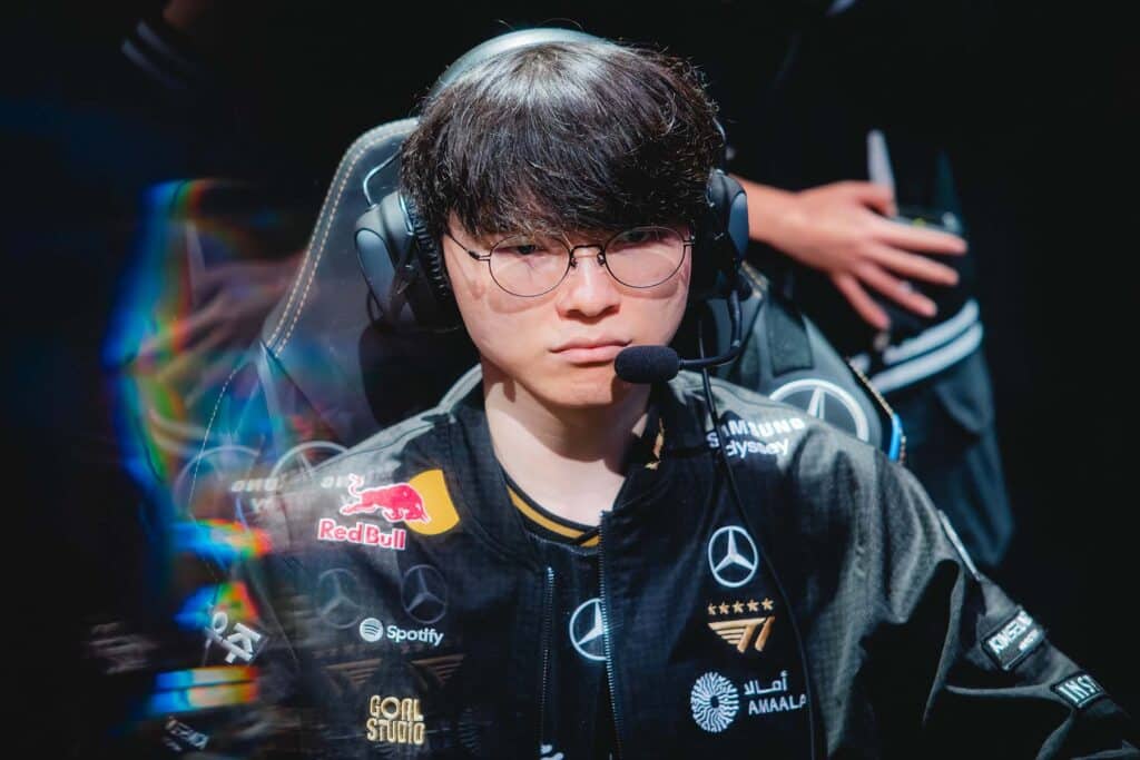 Image of Faker competing at 2025 League of Legends World Championship