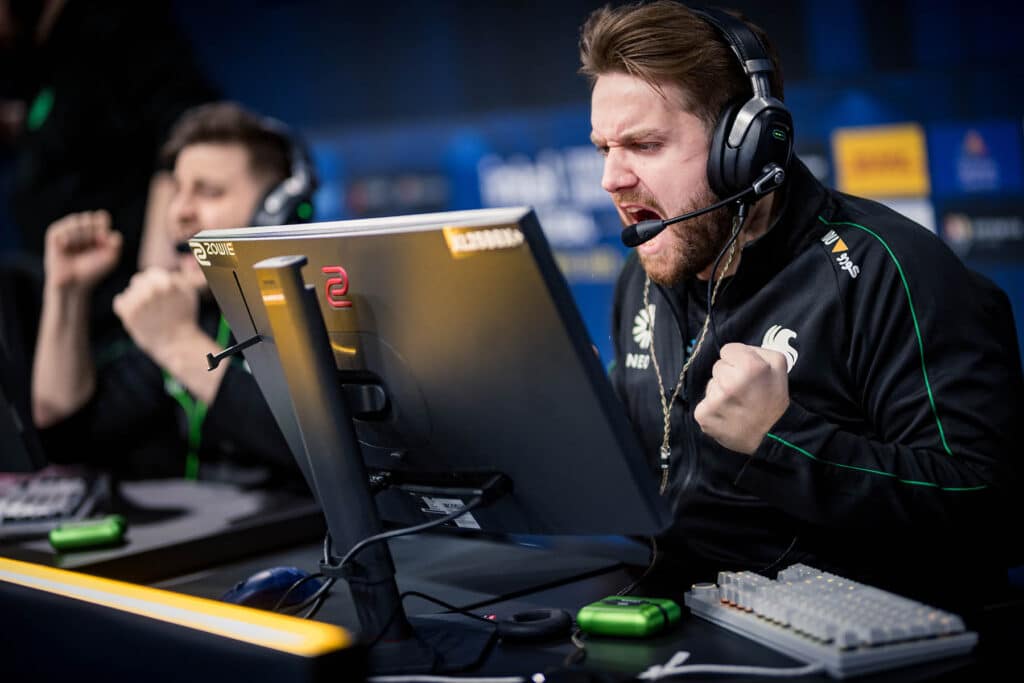 Image of Counter-Strike player NiKo competing for Team Falcons at IEM Katowice 2025