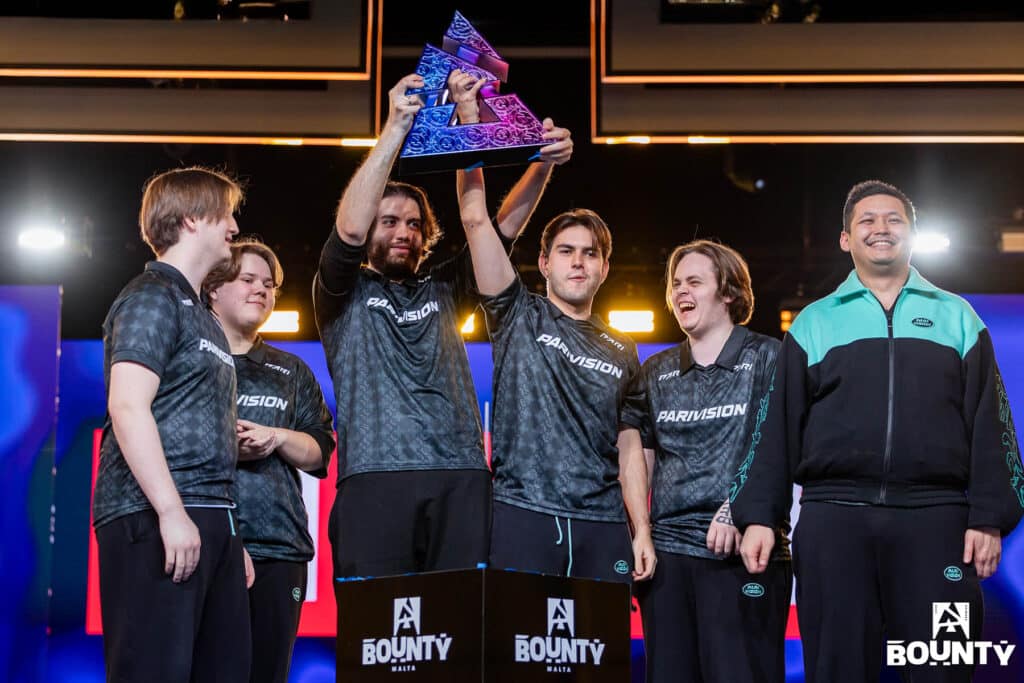 Image of Parivision Counter-Strike team celebrating victory at BLAST Bounty Season 1 2026