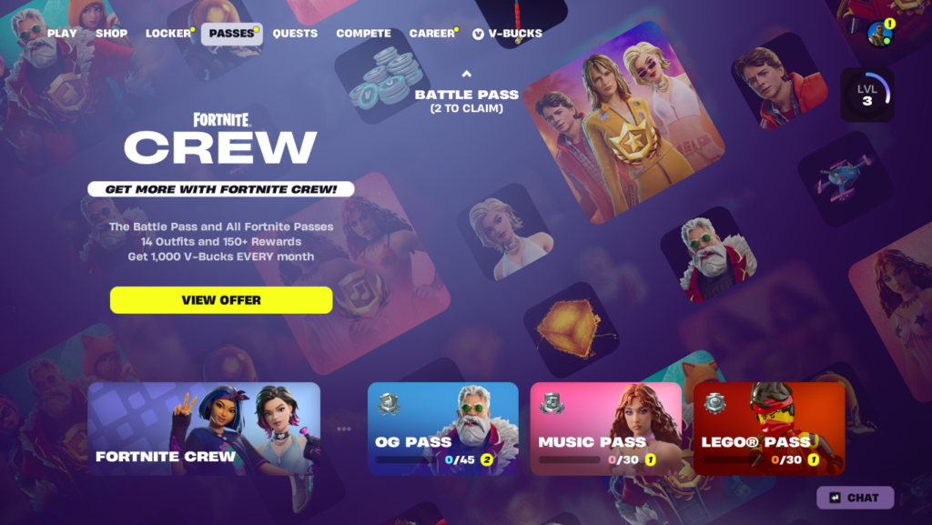 fortnite crew pack offer screen